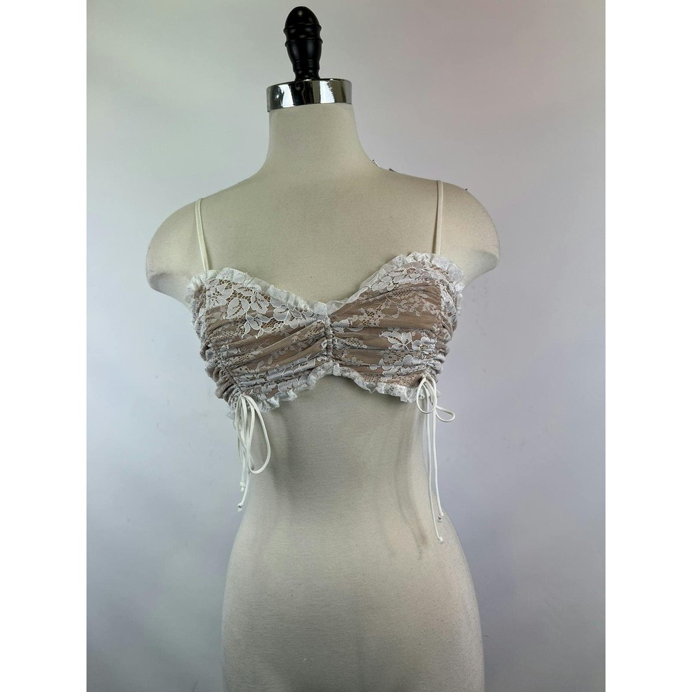 For Love‎ and Lemons White Lace Bralette Top Size Small